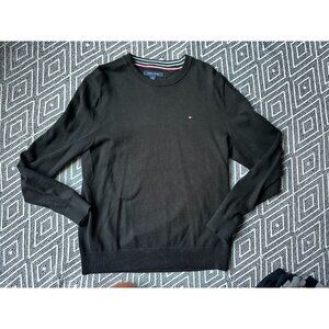 Men's black Tommy Hilfiger black sweater top Medium